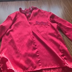 Red Satin Blouse